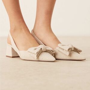 ASOS symphony bow slingback mid block heeled shoes size 10 - NWOT